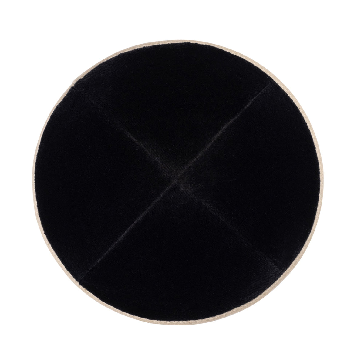iKippah Black Velvet W/ Dark Tan Rim