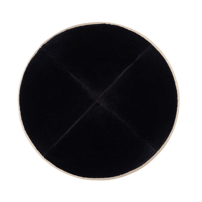 iKippah Black Velvet W/ Dark Tan Rim