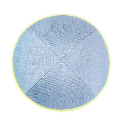 iKippah Light Blue Denim W/ Colorful Rim