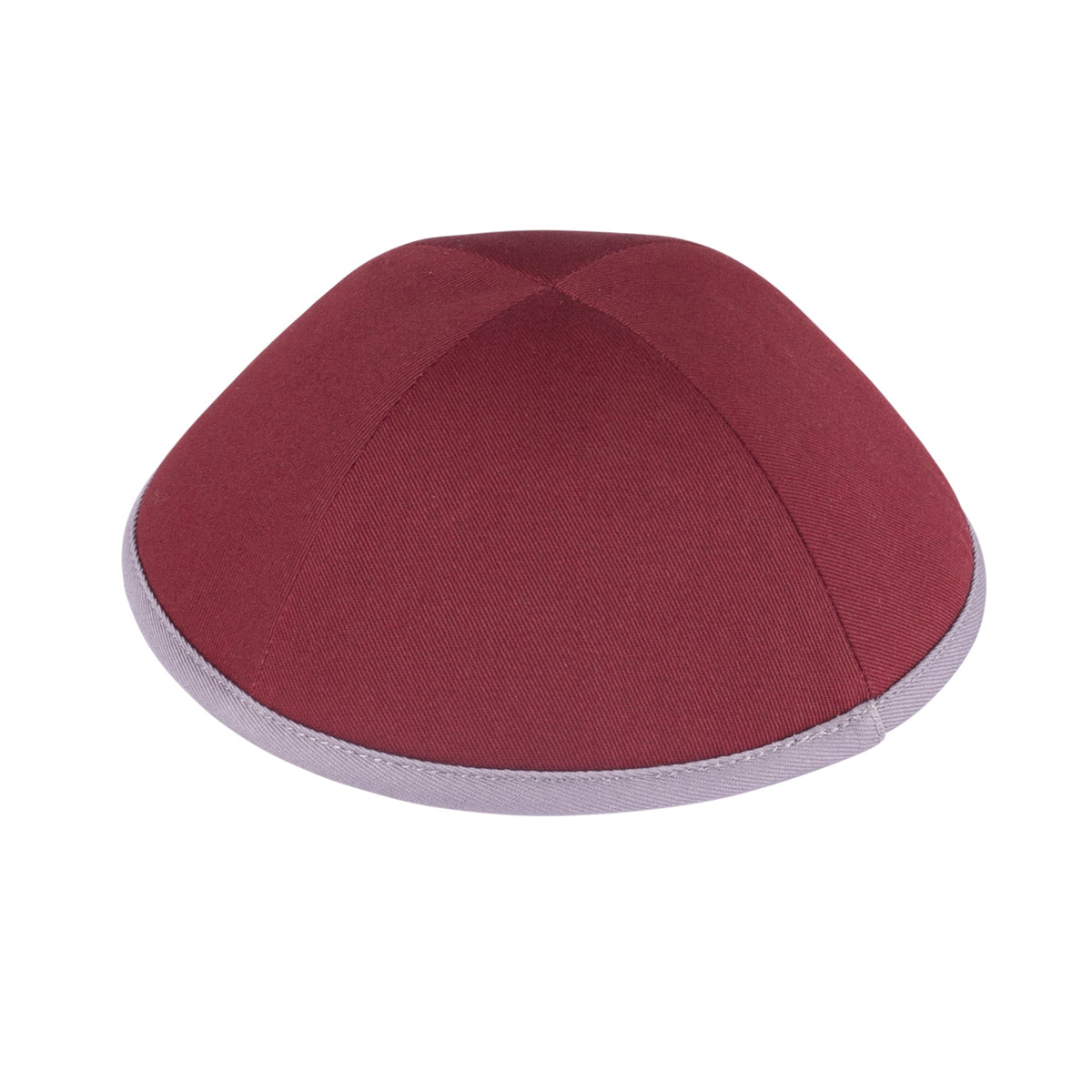 iKippah Burgundy Cotton W/ Gray Rim