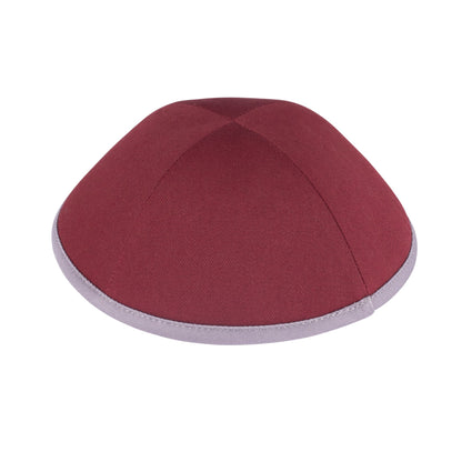iKippah Burgundy Cotton W/ Gray Rim