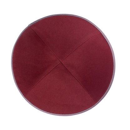 iKippah Burgundy Cotton W/ Gray Rim