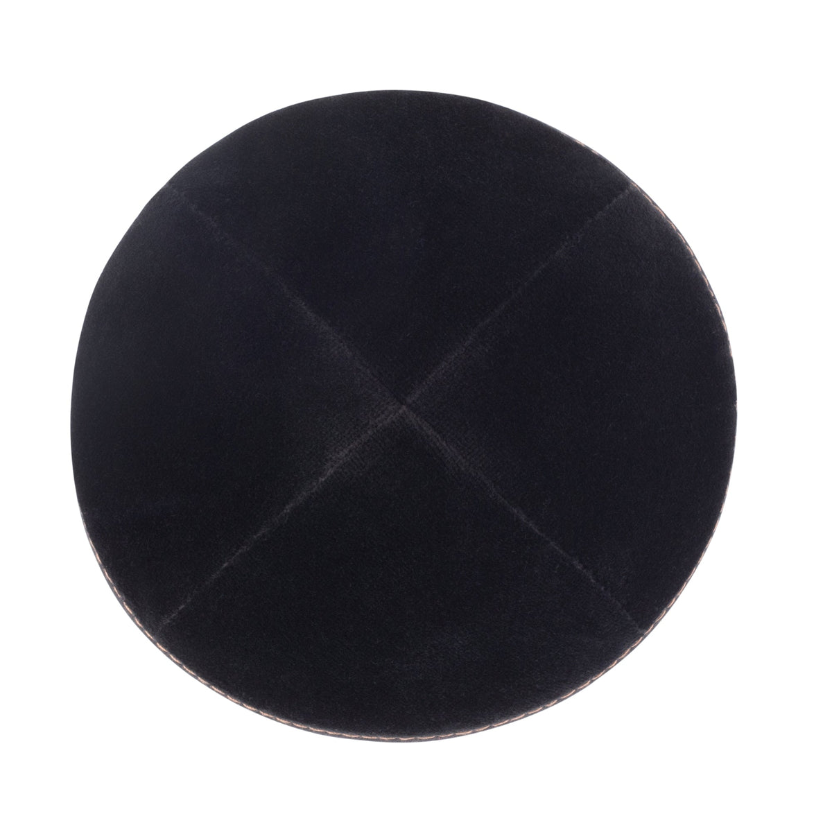 iKippah Black Velvet W/ Camel Stitching