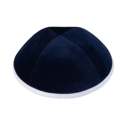 iKippah Navy Velvet W/ White Rim