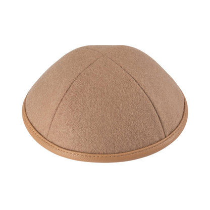 iKippah Camel Wool W/ Camel Leather Rim