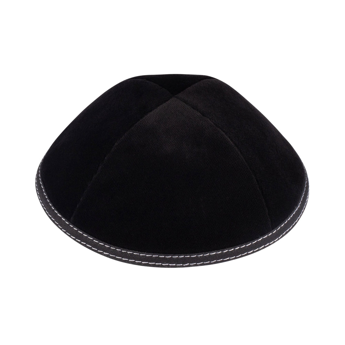 iKippah Black Velvet W/ White Stitching
