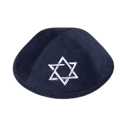 iKippah Navy Corduroy W/ White Star