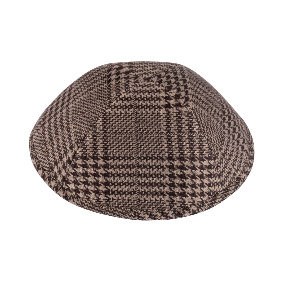 iKippah Brown & Camel Houndstooth Plaid