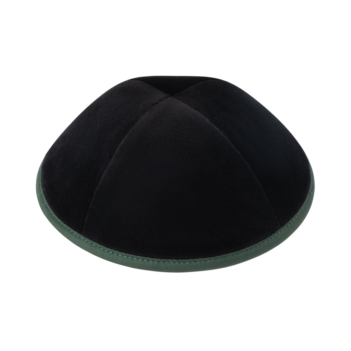 iKippah Black Velvet W/ Hunter Green Rim