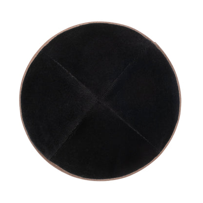 iKippah Black Velvet W/ Brown Rim