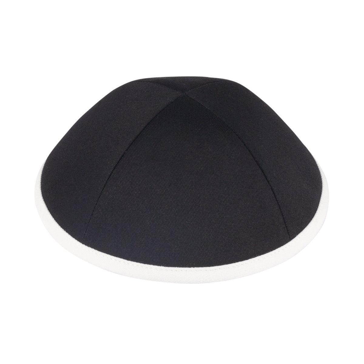 iKippah Black Cotton W/ Ivory Rim