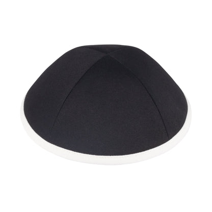 iKippah Black Cotton W/ Ivory Rim
