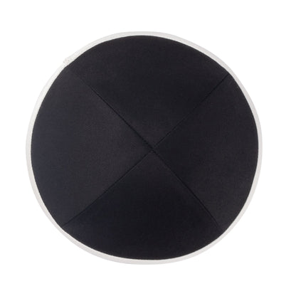 iKippah Black Cotton W/ Ivory Rim