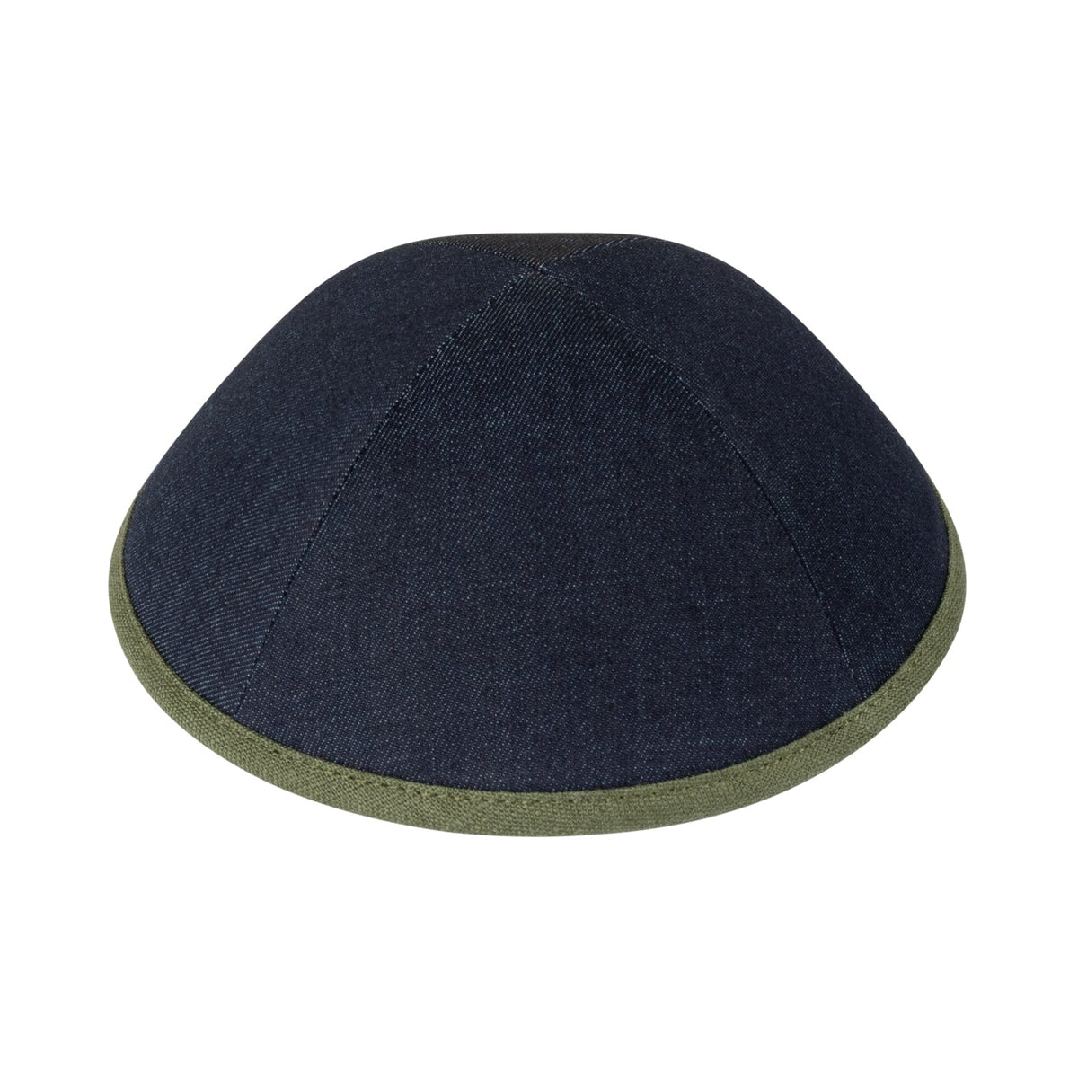 iKippah Navy Denim W/ Olive Linen Rim