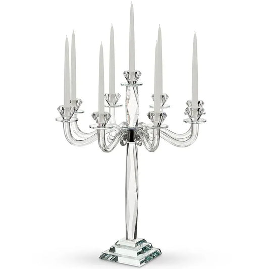 Crystal Candelabra 9 Branch 24" with Glasses