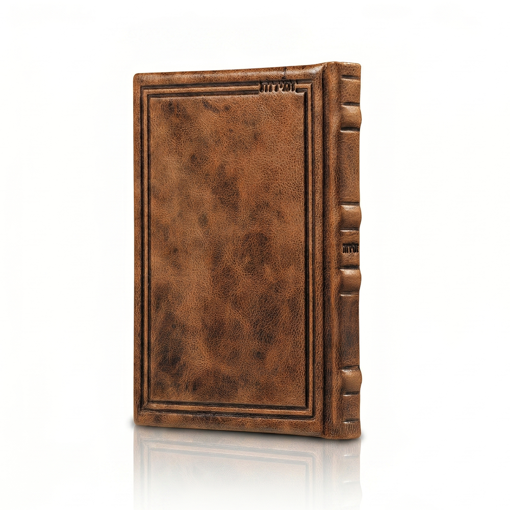 זמירות לשבת ויו"ט כפתור - בינוני Antique Border - Camel Brown