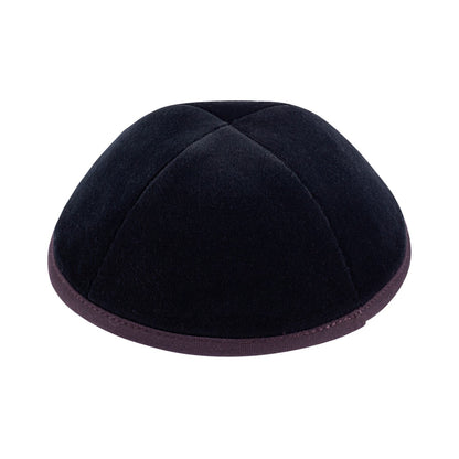 iKippah Black Velvet W/ Eggplant Rim