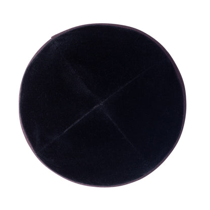 iKippah Black Velvet W/ Eggplant Rim