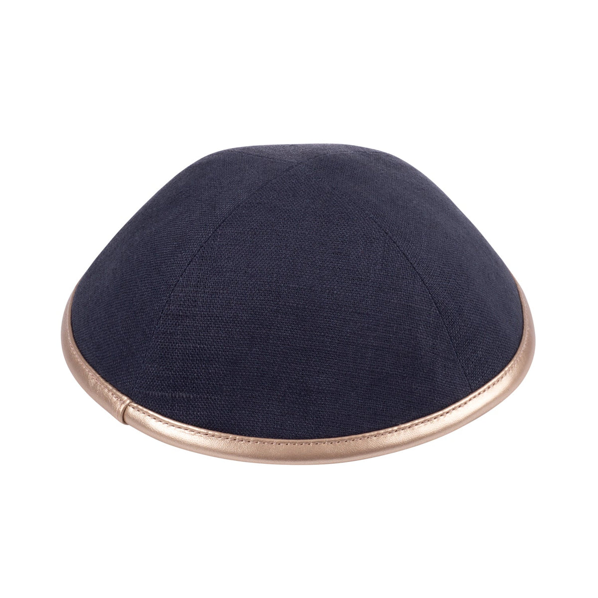 iKippah Charcoal Linen W/ Rose Gold Leather Rim