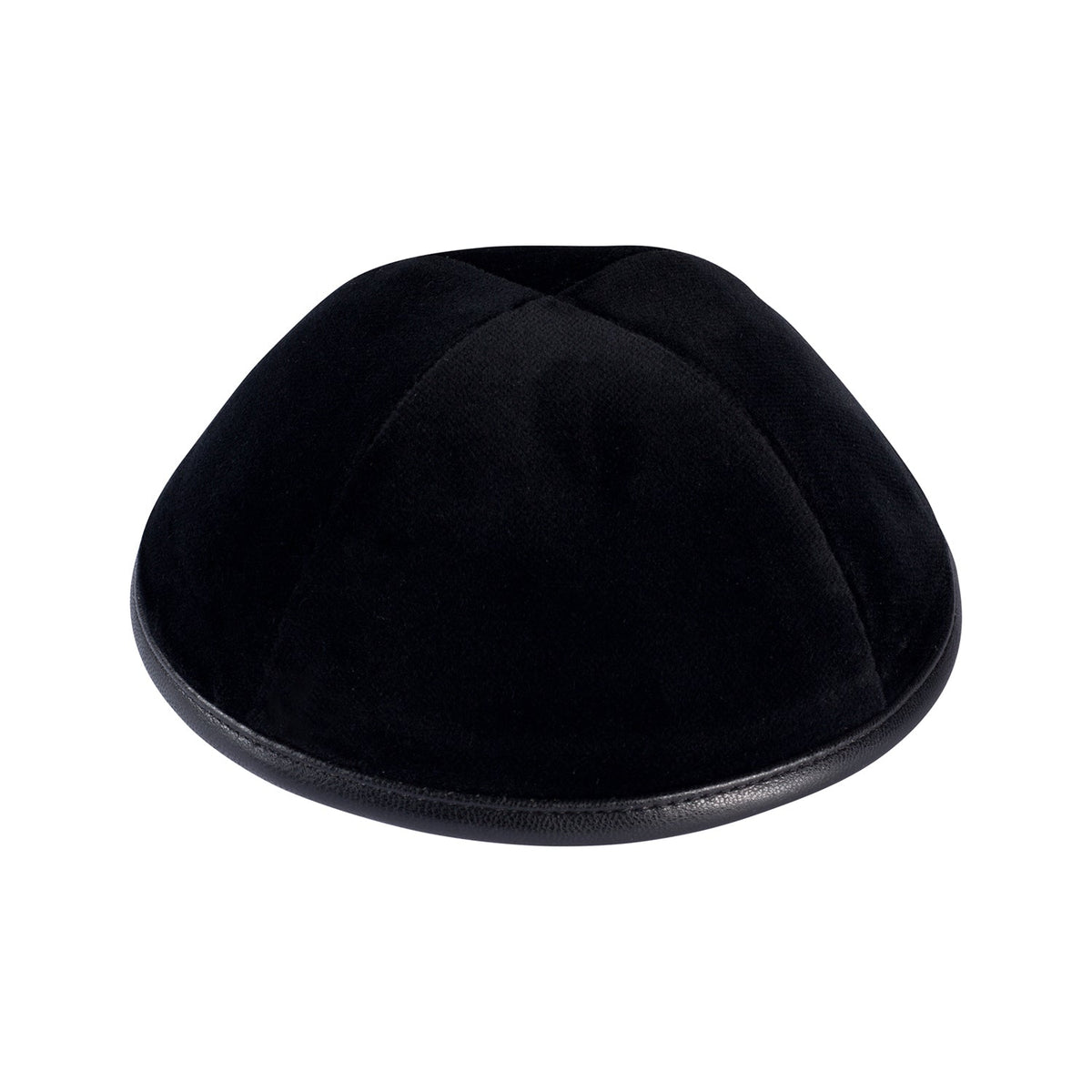 iKippah Black Velvet W/ Leather Rim