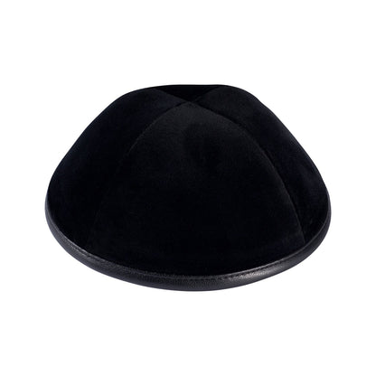 iKippah Black Velvet W/ Leather Rim