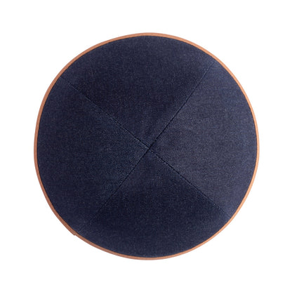 iKippah Navy Denim W/ Camel Rim