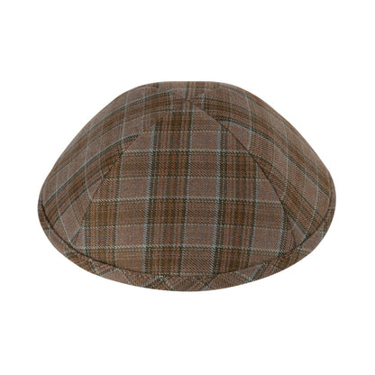 iKippah Brown & Blue Box Plaid