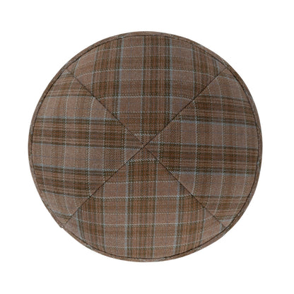 iKippah Brown & Blue Box Plaid