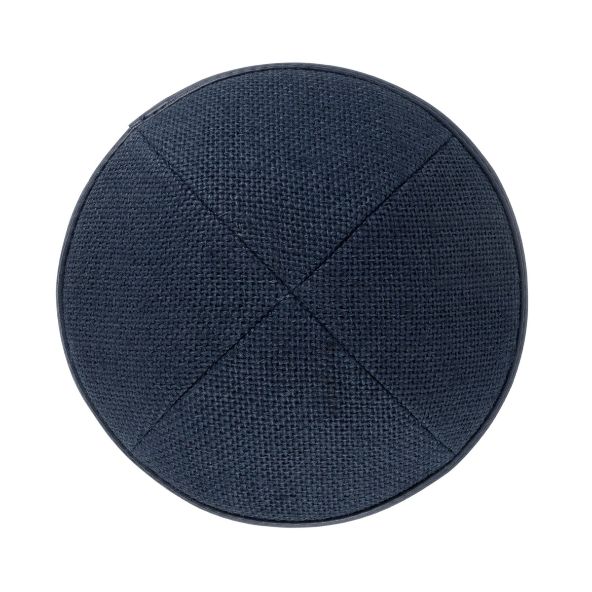 iKippah Navy Burlap W/ Leather Rim