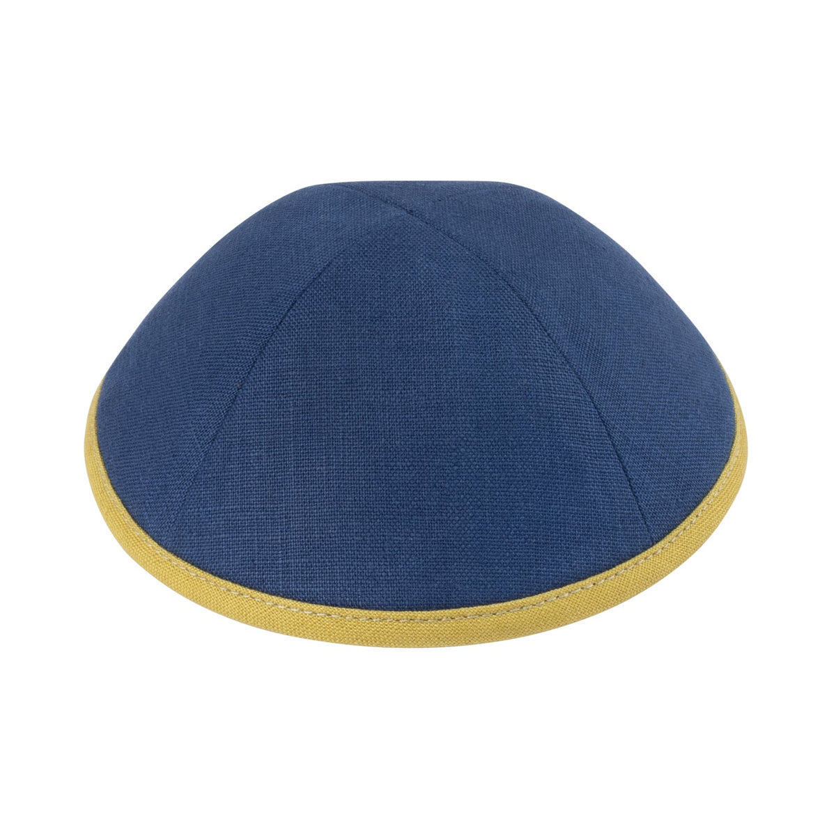 iKippah Navy Linen with Mustard Rim