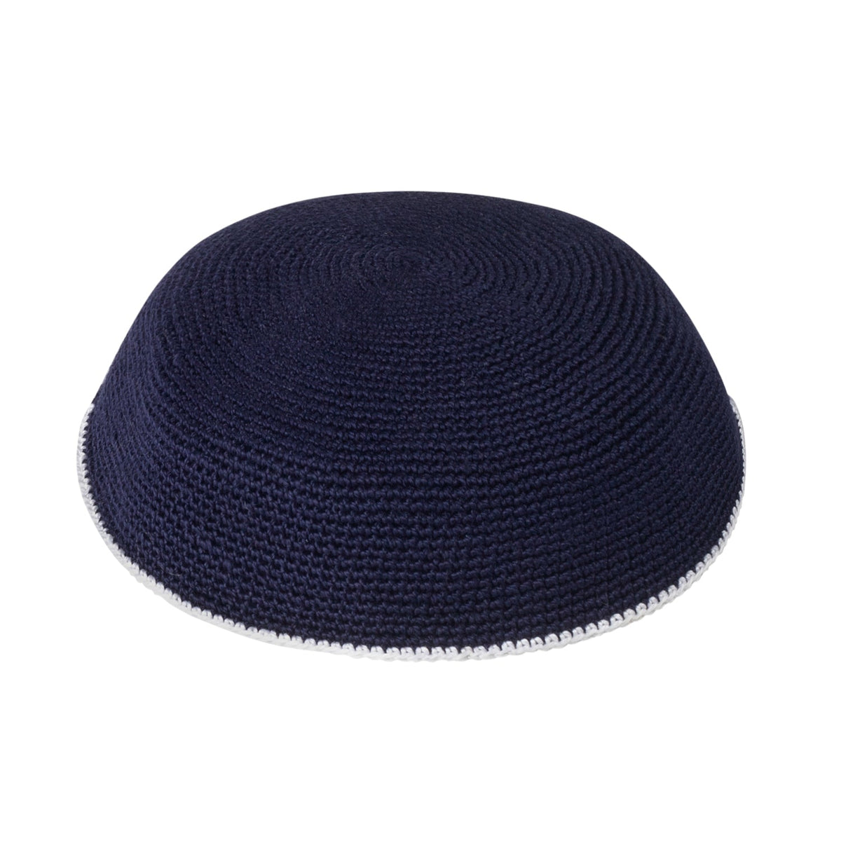 iKippah Navy W/ White Rim Knit