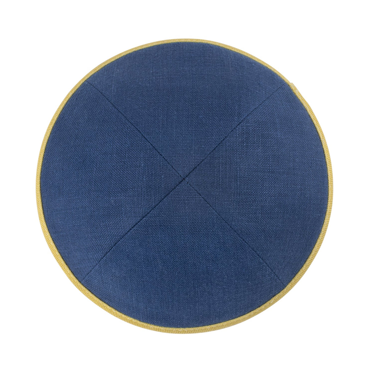 iKippah Navy Linen with Mustard Rim