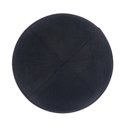 iKippah Black Linen W/ Red Stitching