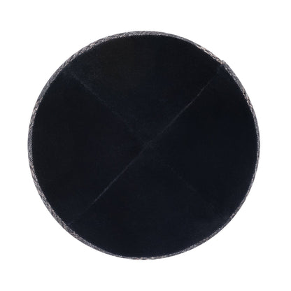 iKippah Black Velvet W/ Black & Tan Plaid Rim