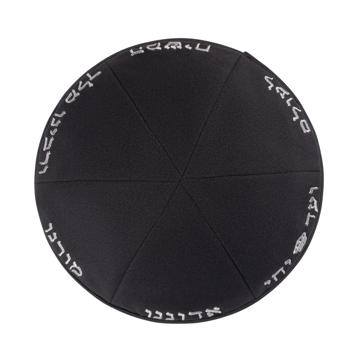 iKippah Yechi 6 Panel Black Terylene
