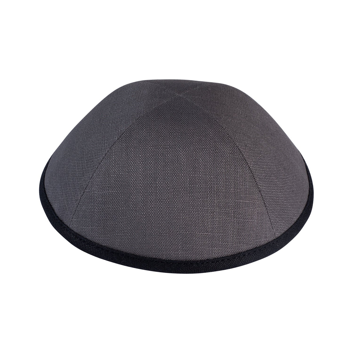 iKippah Gray Linen W/ Black Rim