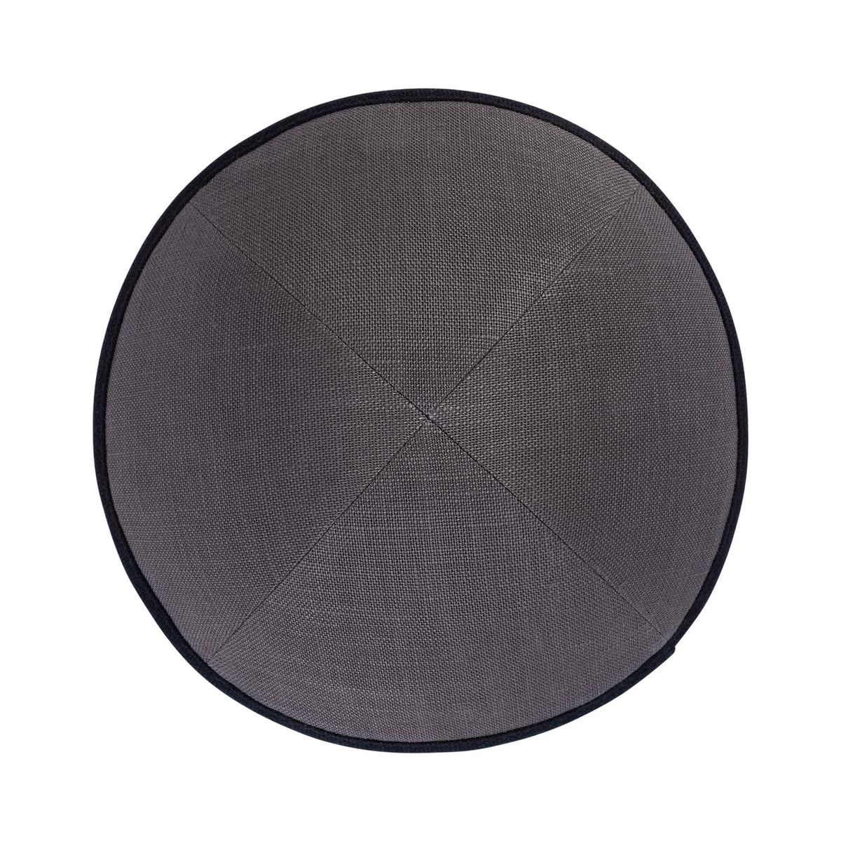 iKippah Gray Linen W/ Black Rim