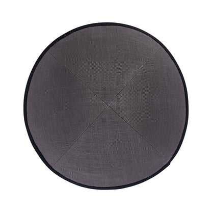 iKippah Gray Linen W/ Black Rim