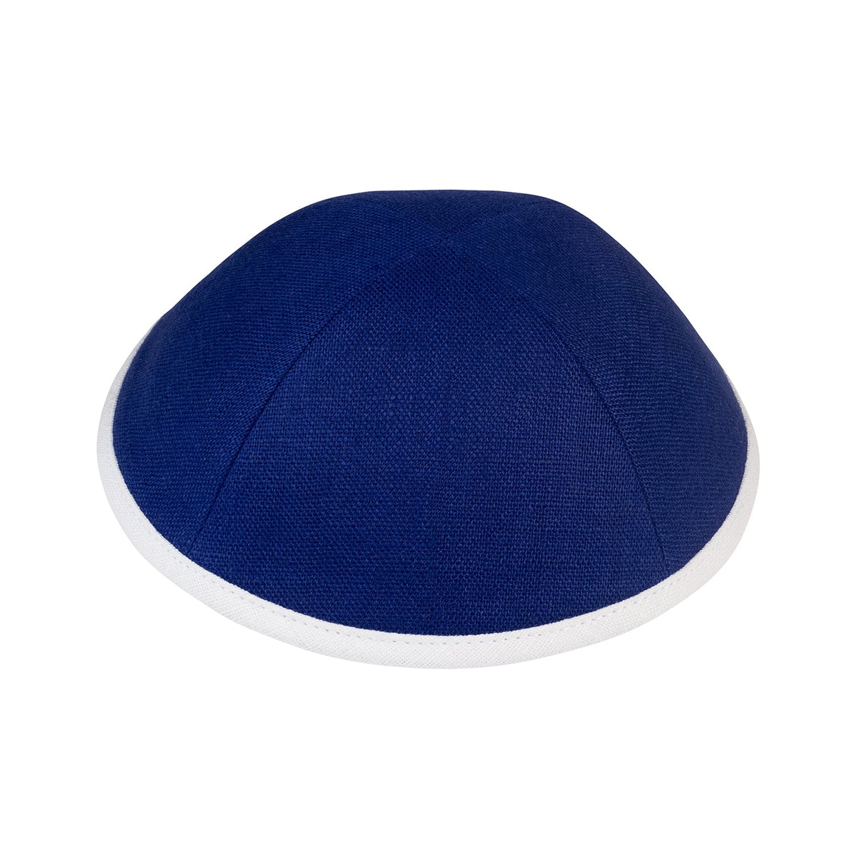 iKippah Royal Blue Linen W/ White Rim