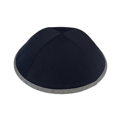 iKippah Navy Suiting W/ Gray Rim