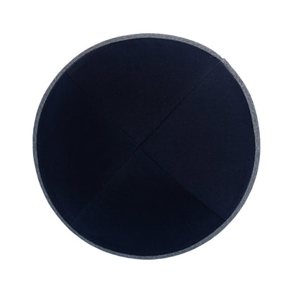 iKippah Navy Suiting W/ Gray Rim
