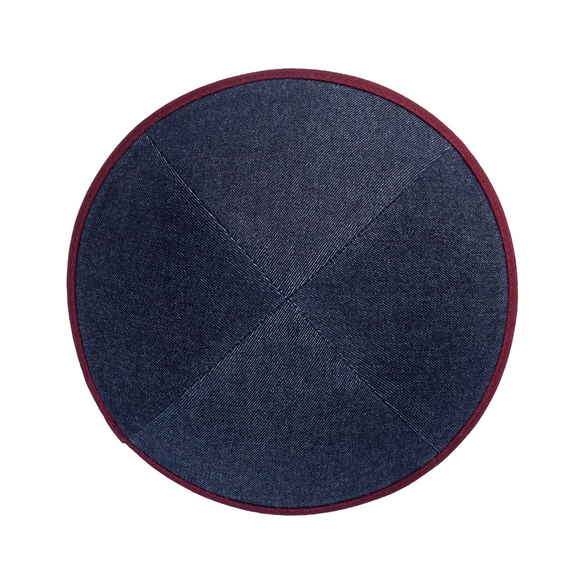 iKippah Navy Denim W/ Burgundy Rim
