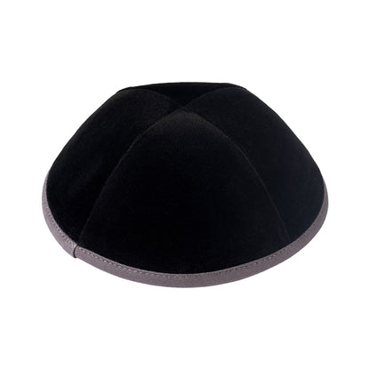 iKippah Black Velvet W/ Gray Rim