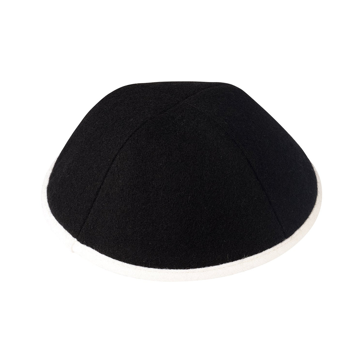 iKippah Black Wool W/ White Wool Rim