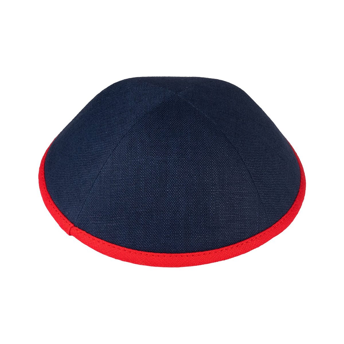 iKippah Navy Linen W/ Red Rim