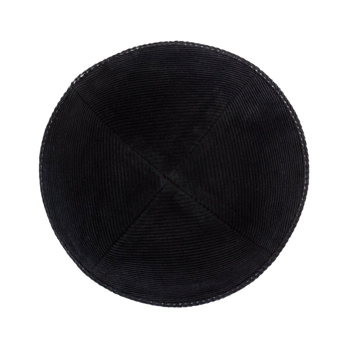 iKippah Black Corduroy W/ White Stitch