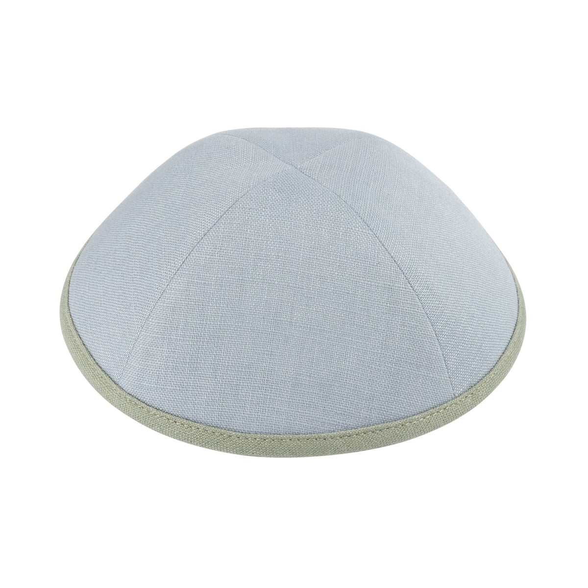 iKippah Powder Blue Linen W/ Sage Rim