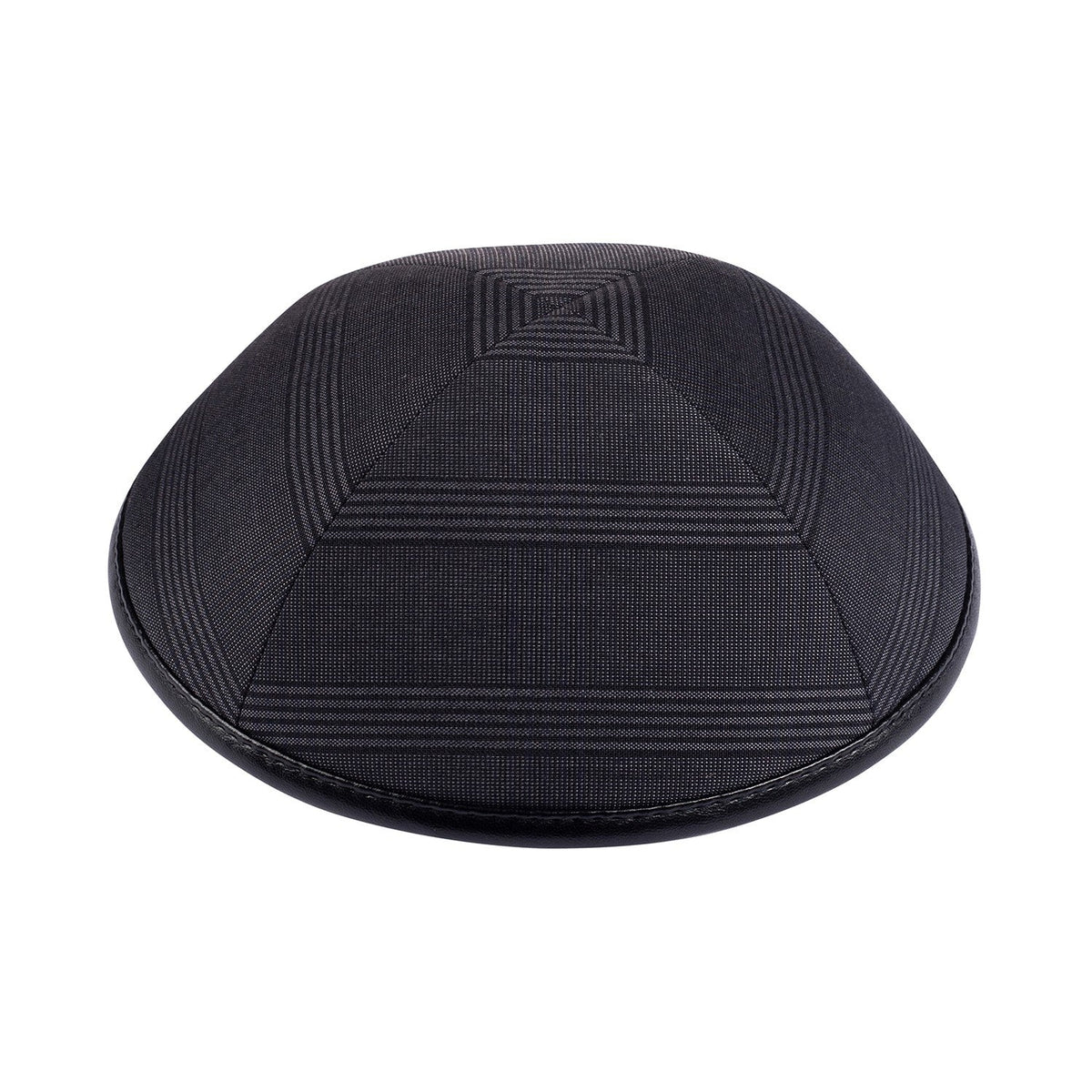 iKippah Gray Plaid W/ Black Leather Rim