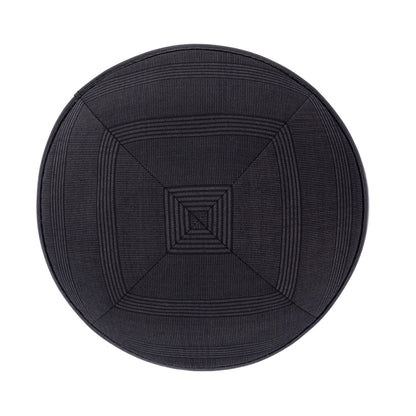 iKippah Gray Plaid W/ Black Leather Rim