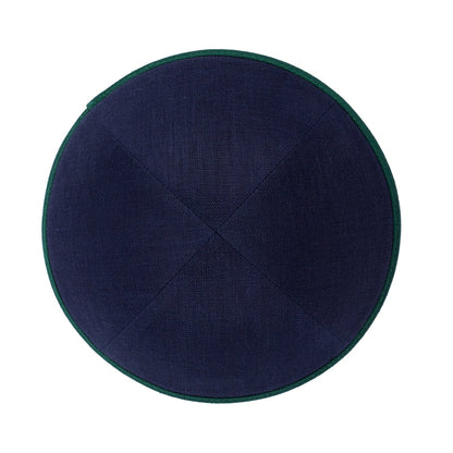 iKippah Navy Linen W/ Colored Rims